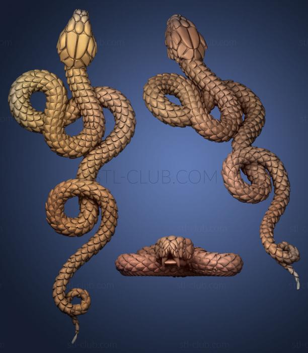 3D model snake detailed (STL)